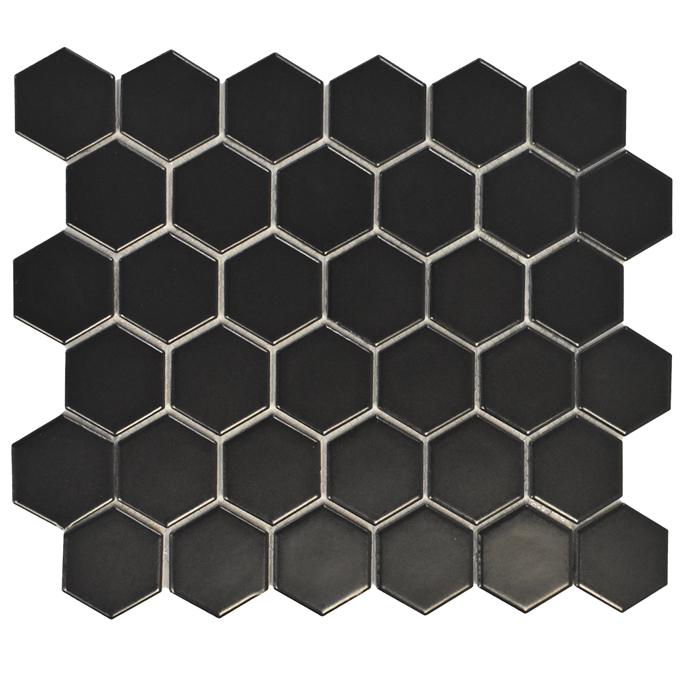 Black Matte 2”x2” Hexagon